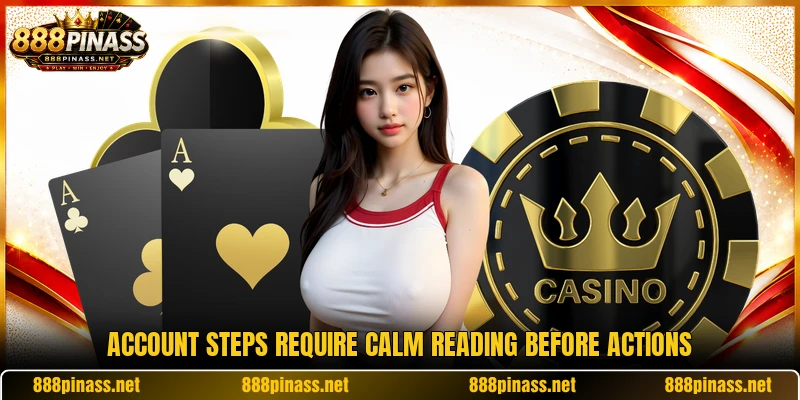 Account steps require calm reading before actions