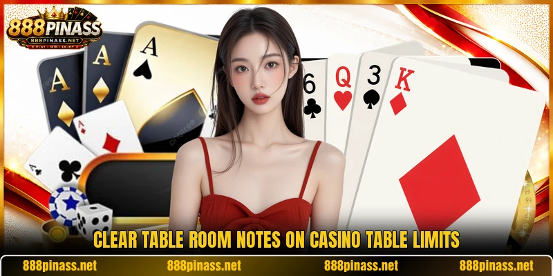 Clear table room notes on casino table limits