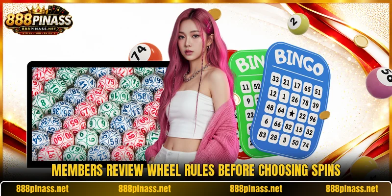 Members review wheel rules before choosing spins