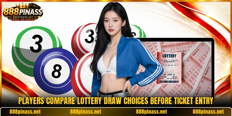 Players compare lottery draw choices before ticket entry