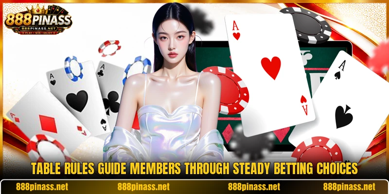 Table rules guide members through steady betting choices